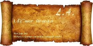 Lámer Aranka névjegykártya